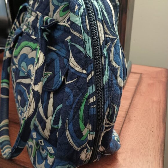 Vera Bradley Large Satchel in Mediterranean Blue - Picture 4 of 6